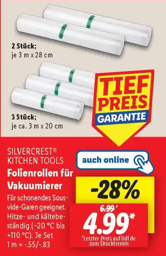 Lidl SILVERCREST KITCHEN TOOLS Folienrollen für Vakuumierer Angebot