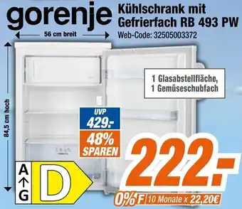 Expert gorenje Kühlschrank mit Gefrierfach RB 493 PW Angebot