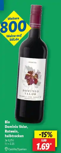 Lidl Bio Dominio Valor, Rotwein, halbtrocken Angebot