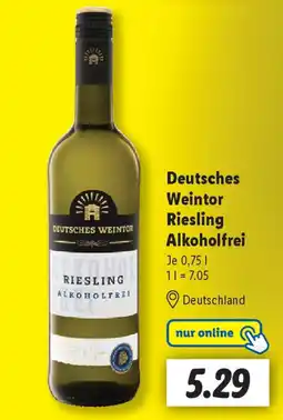 Lidl Deutsches Weintor Riesling Alkoholfrei Angebot