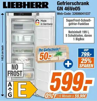 Expert LIEBHERR Gefrierschrank GN 46Ve05 Angebot