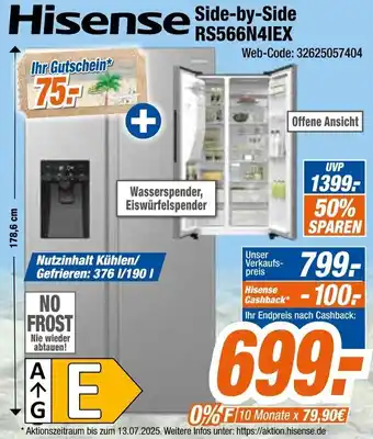 Expert Hisense Side-by-Side RS566N4IEX Angebot