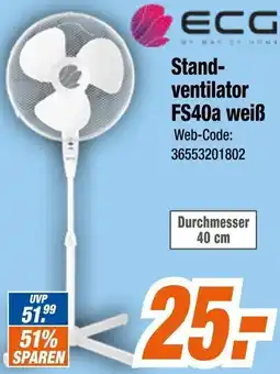 Expert ECG Standventilator FS40a weiß Angebot
