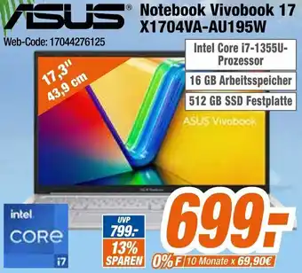 Expert ASUS Notebook Vivobook 17 X1704VA-AU195W Angebot