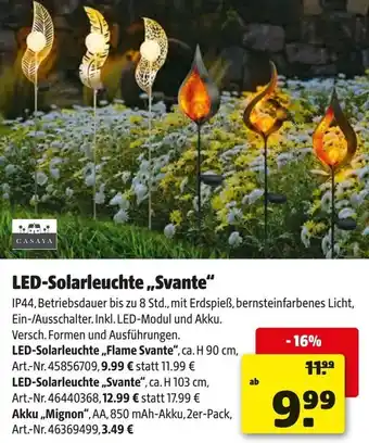 Hagebau CASAYA LED-Solarleuchte ,,Svante" Angebot