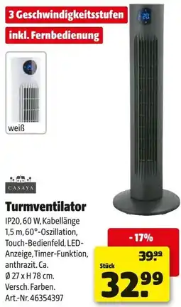 Hagebau CASAYA Turmventilator Angebot