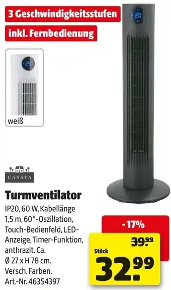 Hagebau CASAYA Turmventilator Angebot