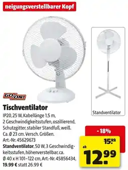 Hagebau GO ON! Tischventilator Angebot