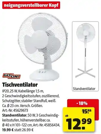 Hagebau GO ON! Tischventilator Angebot