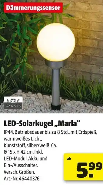 Hagebau CASAYA LED-Solarkugel ,,Marla" Angebot