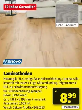 Hagebau RENOVO Laminatboden Angebot