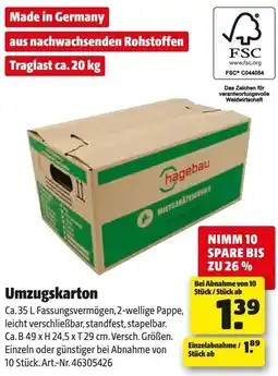 Hagebau Umzugskarton Angebot