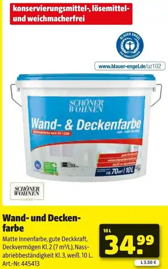 Hagebau SCHÖNER WOHNEN Wand- und Deckenfarbe Angebot