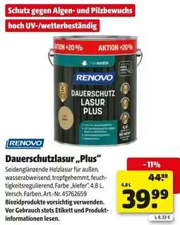 Hagebau RENOVO Dauerschutzlasur ,,Plus" Angebot