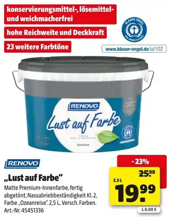 Hagebau RENOVO „Lust auf Farbe" Angebot