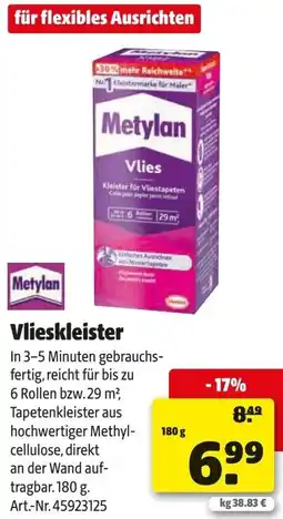 Hagebau Metylan Vlieskleister Angebot