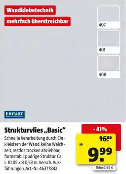 Hagebau ERFURT Strukturvlies ,,Basic“ Angebot