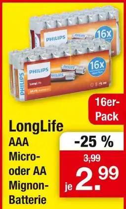 Zimmermann Philips longlife aaa micro- oder aa mignon-batterie Angebot