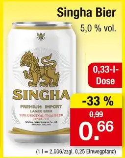 Zimmermann Singha bier Angebot