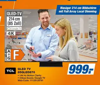Expert Tcl qled tv 85qled870 Angebot