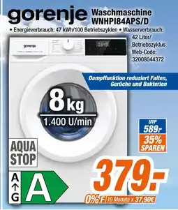 Expert Gorenje waschmaschine wnhpi84aps/d Angebot