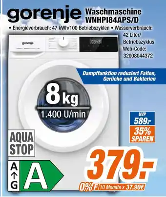 Expert Gorenje waschmaschine wnhpi84aps/d Angebot