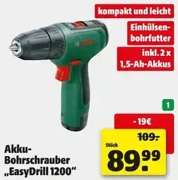 Hagebau BOSCH Akku Bohrschrauber „EasyDrill 1200" Angebot