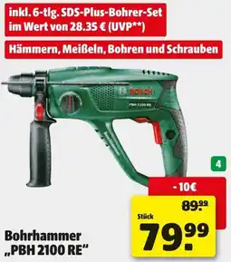 Hagebau BOSCH Bohrhammer ,,PBH 2100 RE" Angebot
