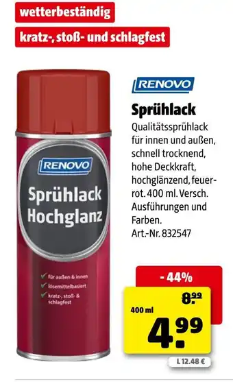 Hagebau Renovo sprühlack hochglanz Angebot