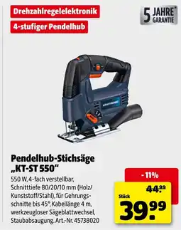 Hagebau Krafttronic pendelhub-stichsäge „kt-st 550“ Angebot