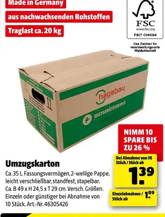Hagebau Hagebau umzugskarton Angebot