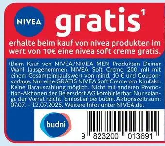 Budni Nivea soft creme Angebot