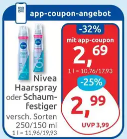 Budni Nivea haarspray Angebot