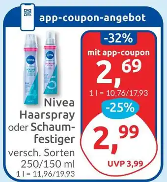 Budni Nivea haarspray Angebot