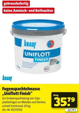 Hagebau KNAUF Fugenspachtelmasse „Uniflott Finish" Angebot