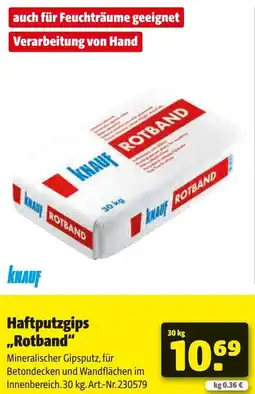 Hagebau KNAUF Haftputzgips ,,Rotband" Angebot