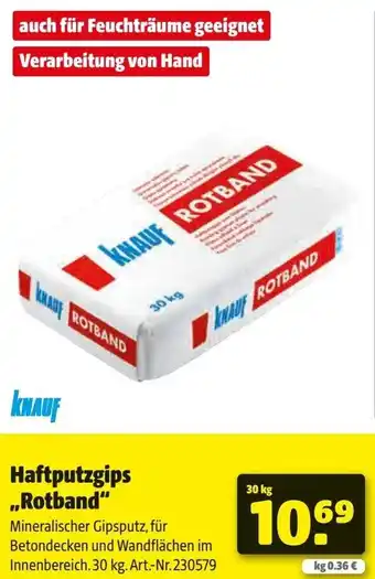 Hagebau KNAUF Haftputzgips ,,Rotband" Angebot