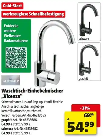 Hagebau WELLWATER Waschtisch-Einhebelmischer ,,Vicenza" Angebot