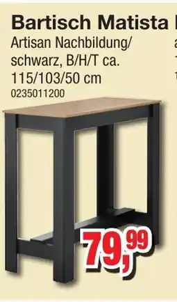 Möbelfundgrube Bartisch Matista Angebot
