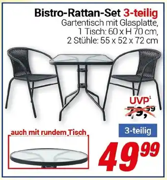 CENTERSHOP Bistro-Rattan-Set Angebot
