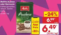 Netto Marken-Discount Melitta Auslese oder Harmonie Angebot