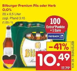 Netto Marken-Discount Bitburger Premium Pils oder Herb Angebot