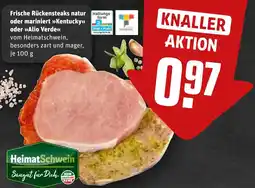 REWE Frische Rückensteaks natur oder mariniert >>Kentucky<< oder >>Alio Verde<< Angebot