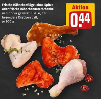 REWE Frische Hähnchenflügel ohne Spitze oder frische Hähnchenunterschenkel Angebot