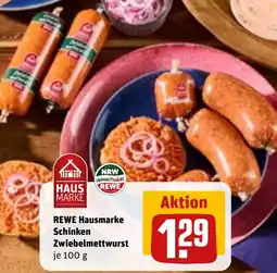REWE REWE Hausmarke Schinken Zwiebelmettwurst Angebot
