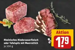 REWE Rheinisches Rindersauerfleisch oder Tafelspitz mit Meerrettich Angebot
