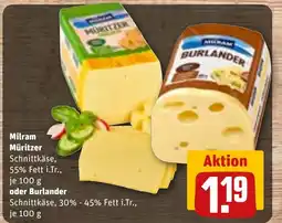 REWE Milram Müritzer oder Burlander Angebot