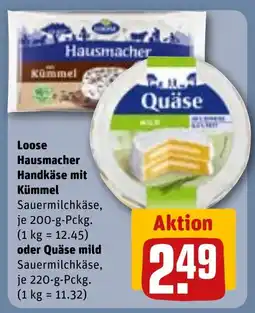 REWE Loose Hausmacher Handkäse mit Kümmel oder Quäse mild Angebot