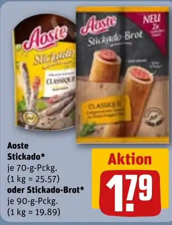 REWE Aoste Stickado oder Stickado-Brot Angebot