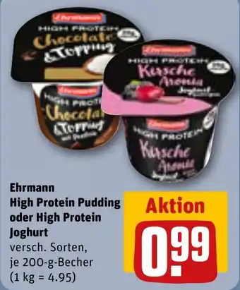 REWE Ehrmann High Protein Pudding oder High Protein Joghurt Angebot
